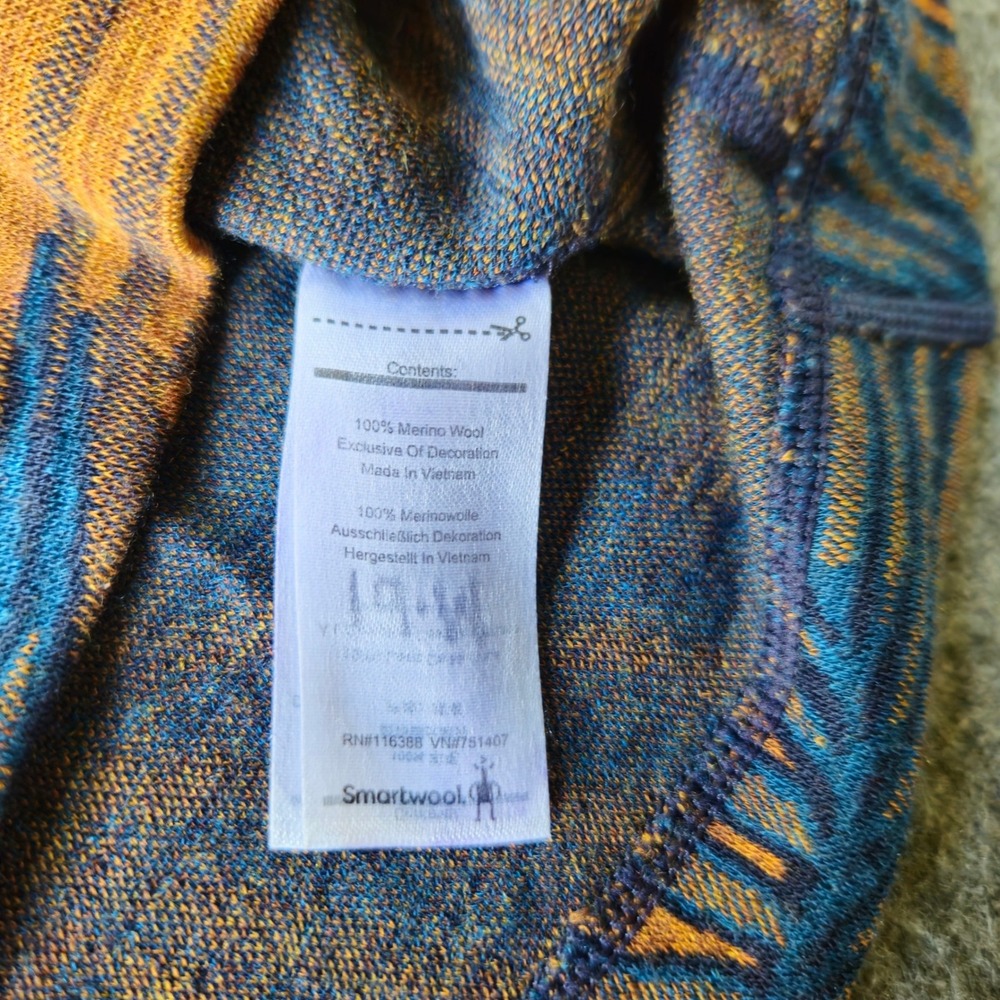 Smartwool Merino 250 Base Layer M Navy Palm Merino Wool Outdoors Hiking Granola - Picture 10 of 10
